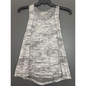 Zella Womens Space Dye Racerback Tank Top Gray White Ribbed Activewear XS